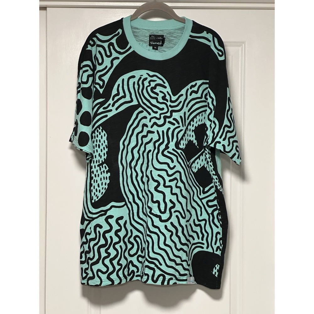 Diamond Supply Co. Black and Mint Graphic Shirt